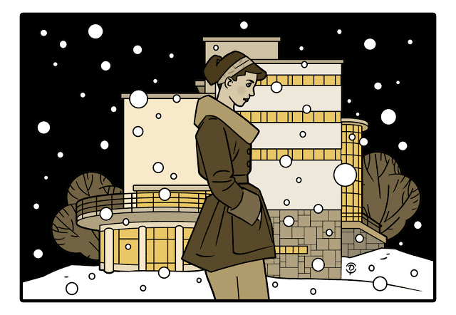 Delius dessinateur Antoine COURTENS Laurentides dessin sepia